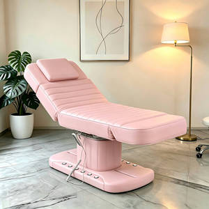 <span class=keywords><strong>Table</strong></span> <span class=keywords><strong>de</strong></span> beauté électrique à dossier arqué avec commande au pied, <span class=keywords><strong>table</strong></span> <span class=keywords><strong>de</strong></span> spa facial pliable en 3 sections avec surmatelas pour salon - Product Image 1
