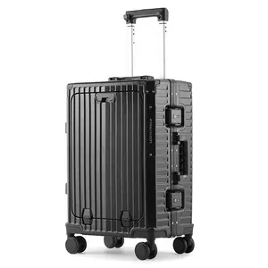 Luxury Front Open 20inch High Quality Travel Smart Suitcase Custom Luggage With Cup Holder Usb Charging Multifunctional