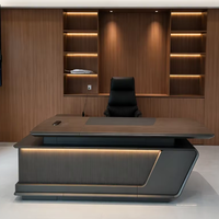 Bureau de direction écologique haut de gamme en forme de L avec rangement Poste de travail de bureau moderne en bois pour