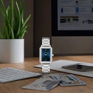 Reloj de Pulsera de Lujo para Mujer, Minimalista, con Diamantes, Caja Cuadrada de Acero Inoxidable, Correa de Cuero, Esfera de Cristal, Movimiento de Cuarzo, OEM ODM - Product Image 2