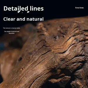 Décorations en racine de bois flotté naturel, forme de grotte, plateforme de bain de soleil pour reptiles, cachette pour tortue aquatique, paysage miniature pour aquarium - Product Image 2