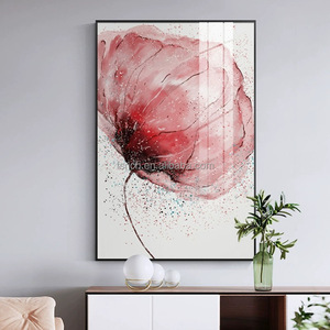 Dự án khách sạn đổi mới tác phẩm nghệ thuật vải sống ánh sáng trừu tượng hoa lớn hiện đại Gỗ Treo Tường Khung 3D bức tranh nghệ thuật khác - Product Image 4