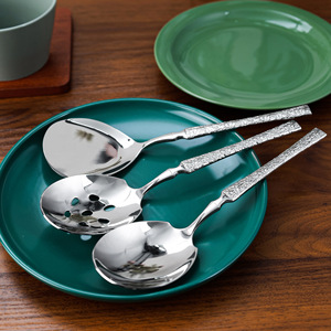 Juego de cucharas para servir de acero inoxidable 316, pulido espejo, color sólido, para uso en restaurantes y hoteles. - Product Image 1