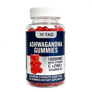 Gummies d'Ashwagandha Marque Blanche/OEM ODM 10000MG avec Vitamine C, Zinc, Vitamine D2, Sans Sucre, 60 Comprimés, Complément Alimentaire - Product Image 1