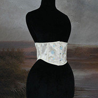 Ceinture Corset Courte Vintage Style Chinoiserie à Broderie Florale pour Robes – Ceinture de Taille Orientale
