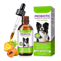 Gouttes liquides probiotiques pour chiens, prébiotiques et enzymes digestives, 60 ml, complément de bactéries bénéfiques pour la santé intestinale, pour chiots, adultes et seniors