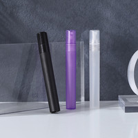 Mini bouteilles d'atomiseur givrées en plastique PP 5ml 8ml 10ml étanchéité de pulvérisateur de pompe en forme de cylindre pour vaporisateur de parfum d'huile essentielle