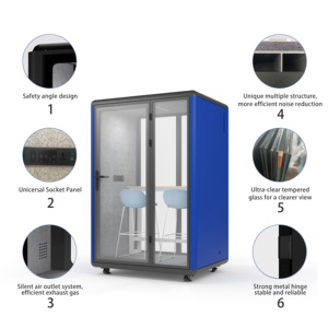 Bureau de chantier modulaire insonorisé <span class=keywords><strong>pour</strong></span> réunions temporaires, design moderne, structure en alliage d'aluminium, montage rapide - Product Image 3