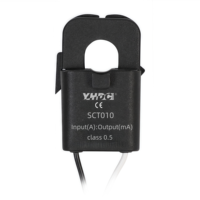 Transformador de Corriente de Núcleo Dividido YHDC SCT010 de 10mm, Núcleo de Ferrita, Colgante Libre, Precisión del 0.5%, 20A-80A, Sin Corte de Cable, Sensor Pasivo