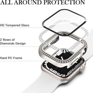 Nouveau boîtier de montre en diamant Bling pour Apple Watch Series 10/9/8/7 protecteur d'écran en verre 46mm 42mm 44mm 45mm étui pare-chocs couverture Iwatch - Product Image 3