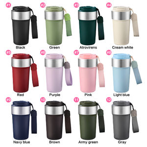 Taza de Bebida Personalizada con Logotipo, 17 oz, Color Marrón, con Tapa Hermética, Taza de Té de Metal 304 para Deportes, Taza de Café de Viaje de 500 ml para Grabado Láser - Product Image 4