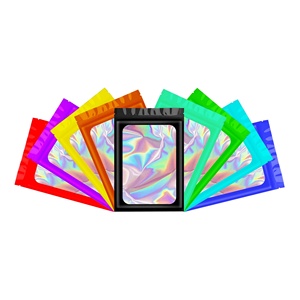 Borsa con chiusura a Zip a prova di odore stampata personalizzata all'ingrosso Stand Up Pouch sacchetti di Mylar olografici fustellati 3.5 g/libbra - Product Image 5