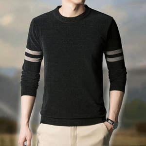 เสื้อสเวตเตอร์แบบสวมหัวคอกลมผ้าคอตตอนสีพื้นเนื้อนุ่มบางป้องกันริ้วรอยใส่ได้100% ฤดูใบไม้ร่วง - Product Image 1