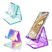 Support de téléphone portable en acrylique transparent personnalisé pour bureau, support de téléphone portable portable compatible avec Switch, Pad, tablette