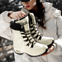 Chaussures de ski à semelle unique, bottes de neige pour femmes, semelle intermédiaire chaude en peluche épaisse, hiver, neige, village, ski en plein air, grande chaussure en coton, acier