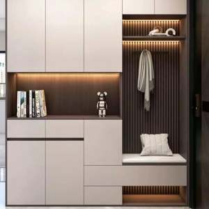 Mueble Zapatero Moderno de Madera para Entrada, Ultrafino, Multicapa, para Almacenamiento de Zapatos - Product Image 1