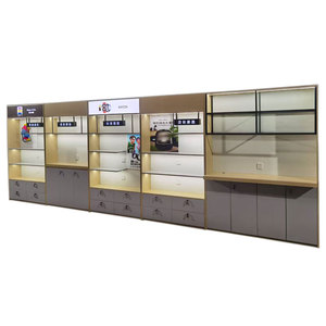 Mostrador de productos electrónicos con iluminación LED de metal personalizado, soporte de exhibición para teléfono móvil, escaparate de cristal - Product Image 3