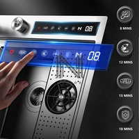 Fregadero de Cocina Moderno RS Smart Hydro Purification, Cuadrado, de Una Sola Pieza, con Dos Orificios, Hecho a Mano, de Acero Inoxidable 304, con Revestimiento Nano Negro