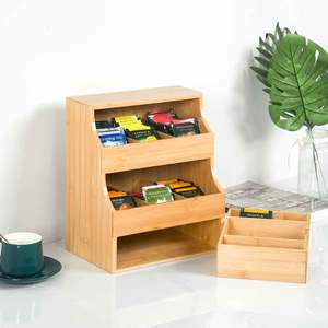 3 Layer Bamboo <strong>Tea</strong> Bag Organizer Storage Holder with Drawer Wood <strong>Tea</strong> <strong>Box</strong> Containers <strong>Tea</strong> Rack Teabag Station Stand - Product Image 4