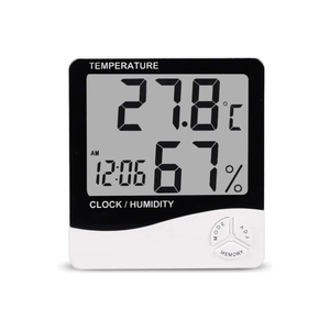 LCD Electronic Temperature Controller Humidity Meter Indoor Room <b>Digital</b> Thermometer <b>Hygrometer</b> Weather Station Alarm Clock - Product Image 1