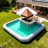 Piscine gonflable familiale de grande taille pour enfants et fêtes, avec trampoline gonflable inclus, modèle LSJ-0653