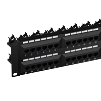 Panneau de brassage réseau modulaire mural non blindé 48 ports RJ45 Cat5e Cat6 Cat6A UTP 2U 19 pouces avec barre arrière pour gestion de câbles