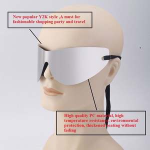 Lunettes de soleil Y2K de luxe vintage surdimensionnées, style punk, sans monture, avec verre monobloc, personnalisables avec logo, pour femmes et hommes - Product Image 5