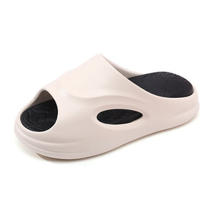 Chanclas de verano para mujer, suela gruesa, EVA, antideslizantes, transpirables, sandalias para playa y exteriores, color blanco, beige, negro, tallas 36 a 45 - Product Image 5