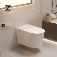 WC intelligent mural pour salle de bain 110V~ avec télécommande et chauffage du siège, design moderne, ensemble de toilettes