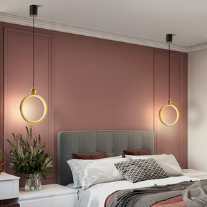 Luminaire suspendu minimaliste moderne, corps en fer, style nordique, lampe de plafond pour chambre à coucher, décoration intérieure - Product Image 1