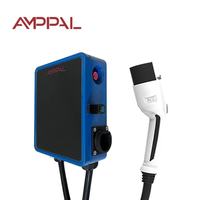 Amppal Nuevo Cargador de CA Comercial/Doméstico de 22/44kW IP54 con Ethernet/4G/WIFI, Estación de Carga EV Montada en Pared para Coche Eléctrico