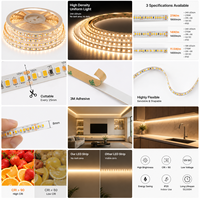 Bande LED Flexible 120/240 LED, CRI élevé Ra90, Largeur 8mm/10mm/15mm, Blanc Chaud pour Décoration Intérieure d'Armoires