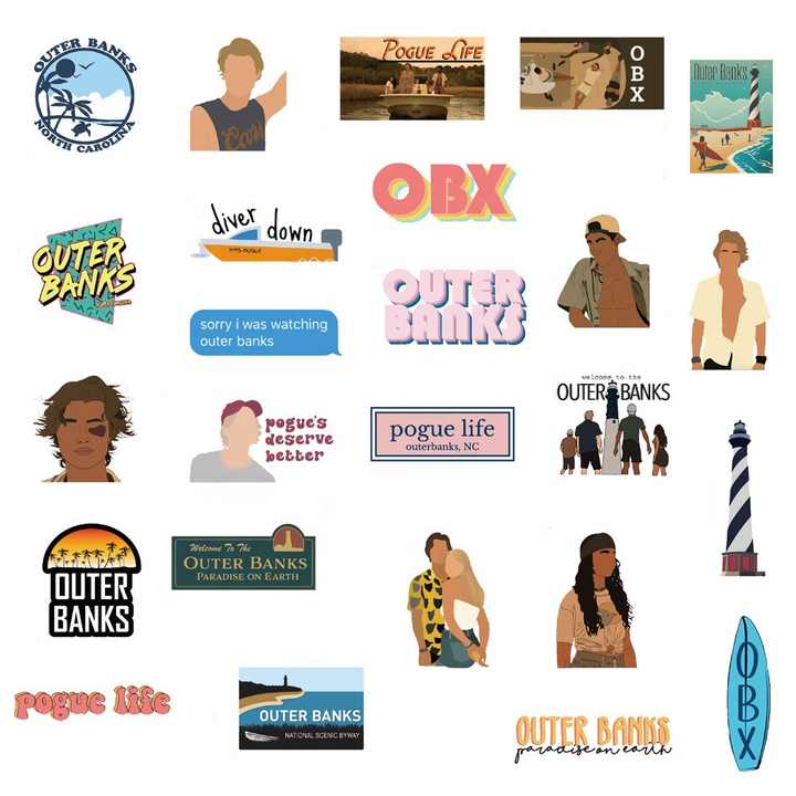 100 Adesivi Outer Banks In Vinile - Decalcomanie Impermeabili Per Bottiglie, Laptop E Skateboard - Foto 10