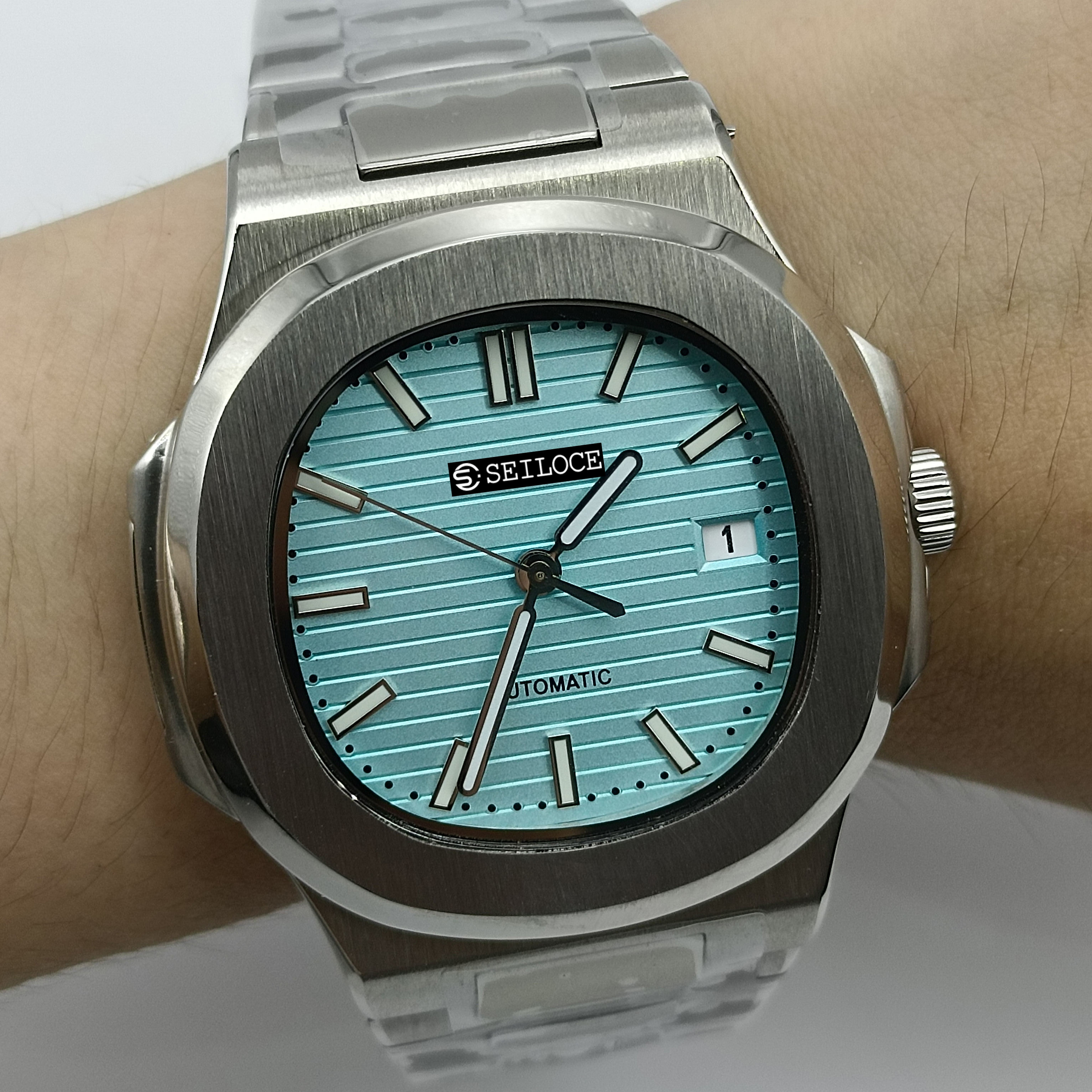 Silver Case+Blue Dial