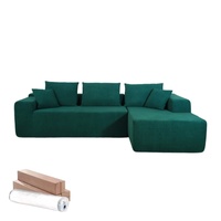 Sofá Cama Convertible en Forma de L, en Oferta, con Espuma Comprimida y Tela de Sherpa, para Sala de Estar Moderna, Centro Comercial o Villa
