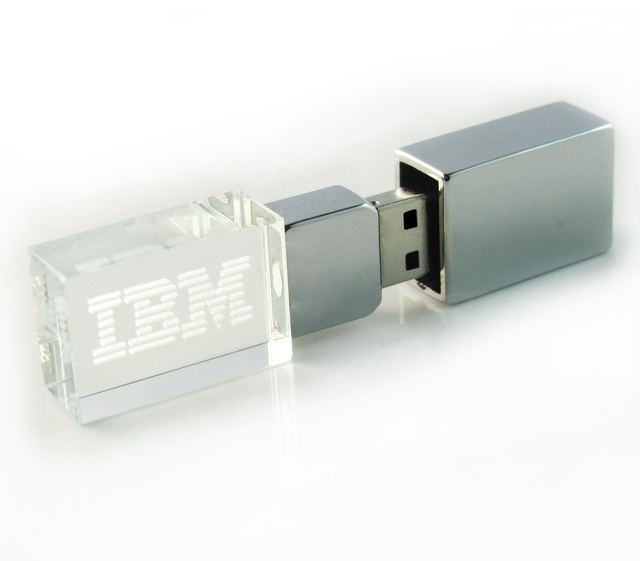 Fast lightning Glass Wireless Light up Jump 2.0 4gb Led logo Usb Flash Drive with case and Cover