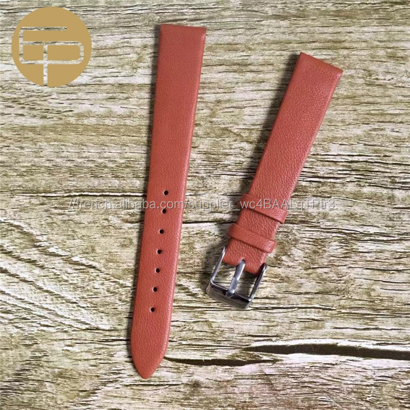 Nappa brun personnalisé de couleur différente plat sans couture douce confortable durable en cuir pleine fleur bandes de montre