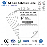 Papier offset A4 en gros d'usine, feuilles d'étiquettes autocollantes vierges, papier autocollant blanc imprimable pour usage bureautique et commercial