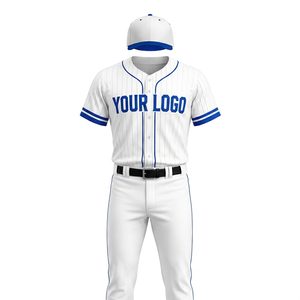 Ensemble d'uniformes de baseball personnalisés unisexe, maillot court et pantalon, impression par sublimation, évacuation de l'humidité, toutes saisons, devant - Product Image 1