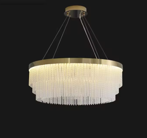 Lámpara de araña de Cristal Swarovski dorado colgante LED de decoración de hotel para el hogar redonda más vendida - Product Image 2