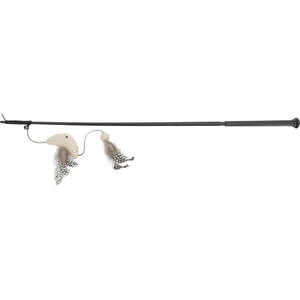 Jouet pour chat XXL : Baguette de jeu avec poisson en plastique et tissu, herbe à chat, 65 cm - Product Image 1