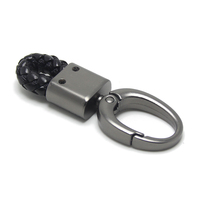 Offre Spéciale manuel tressé à la main corde argent alliage de zinc métal étiquette ronde tressé cuir cordon or cuir sangles tresse porte-clés
