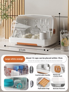 Hình chữ nhật bàn ăn tủ bếp chống bụi thoát nước cup nhôm tiêm PP kỹ thuật trà cup lưu trữ giá cho thực phẩm - Product Image 6