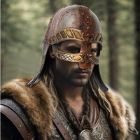 Nouveau Casque Viking Médiéval Renaissance Vintage Transfrontalier Semi-artisanal Semi-mécanique pour Cosplay, Fête, Spectacle et Accessoire de Costume