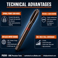 Taraud de machine à pointe spirale CNC en acier inoxydable GB DIN371 HSSE-PM en acier allié M35 M42 Cobalt, revêtement nano TiCN, alternative YG-1 OSG