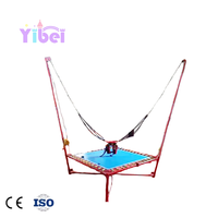 Vente directe usine : Trampoline pliable populaire pour une personne, léger, avec poignée de traction, en nylon anti-résistance, pour parcs de trampolines