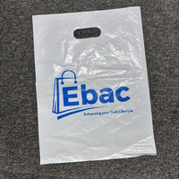 Sacs de shopping personnalisés avec nom de marque, logo imprimé sur mesure, sacs en plastique à poignée découpée pour emballage de vêtements de boutique