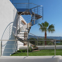 Escalier en acier moderne DAIYA avec design d'escalier en spirale incurvé extérieur