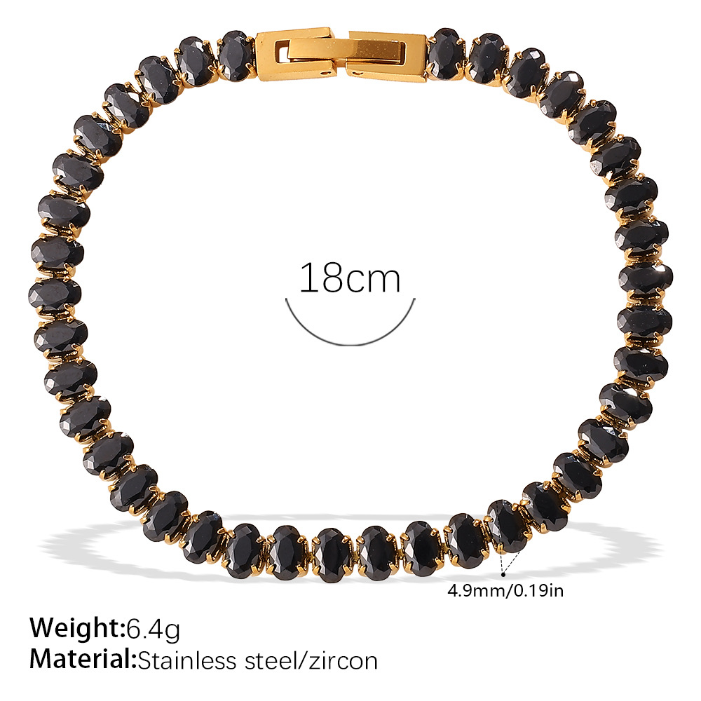 SL456BKG Black Zircon Bracelet