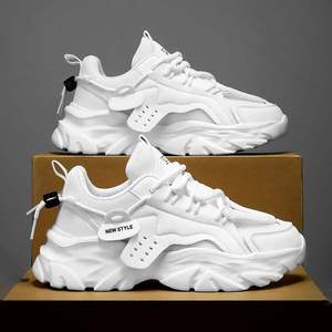 Zapatos de estilo casual para hombre, diseño clásico en blanco y negro, tendencia de moda primavera-verano, zapatillas deportivas de plataforma de alta calidad para correr. - Product Image 4